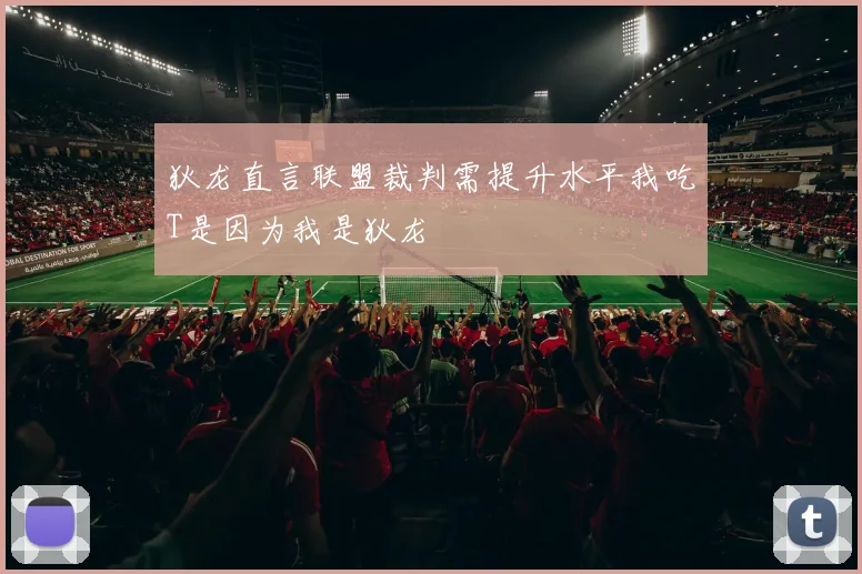狄龙直言联盟裁判需提升水平我吃T是因为我是狄龙